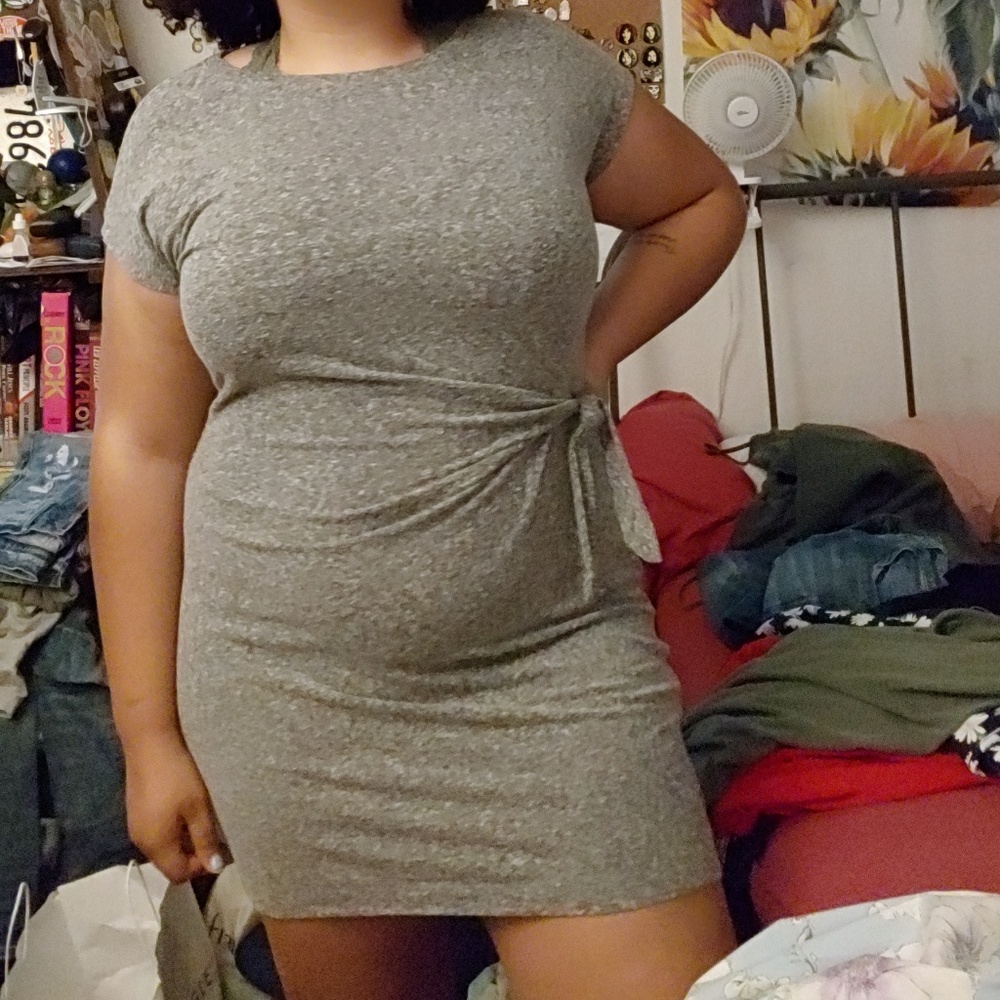 Mini T shirt faux tie dress